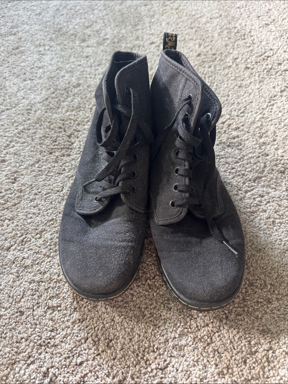Dr. Martens Black Canvas Lace-Up Ankle Boots